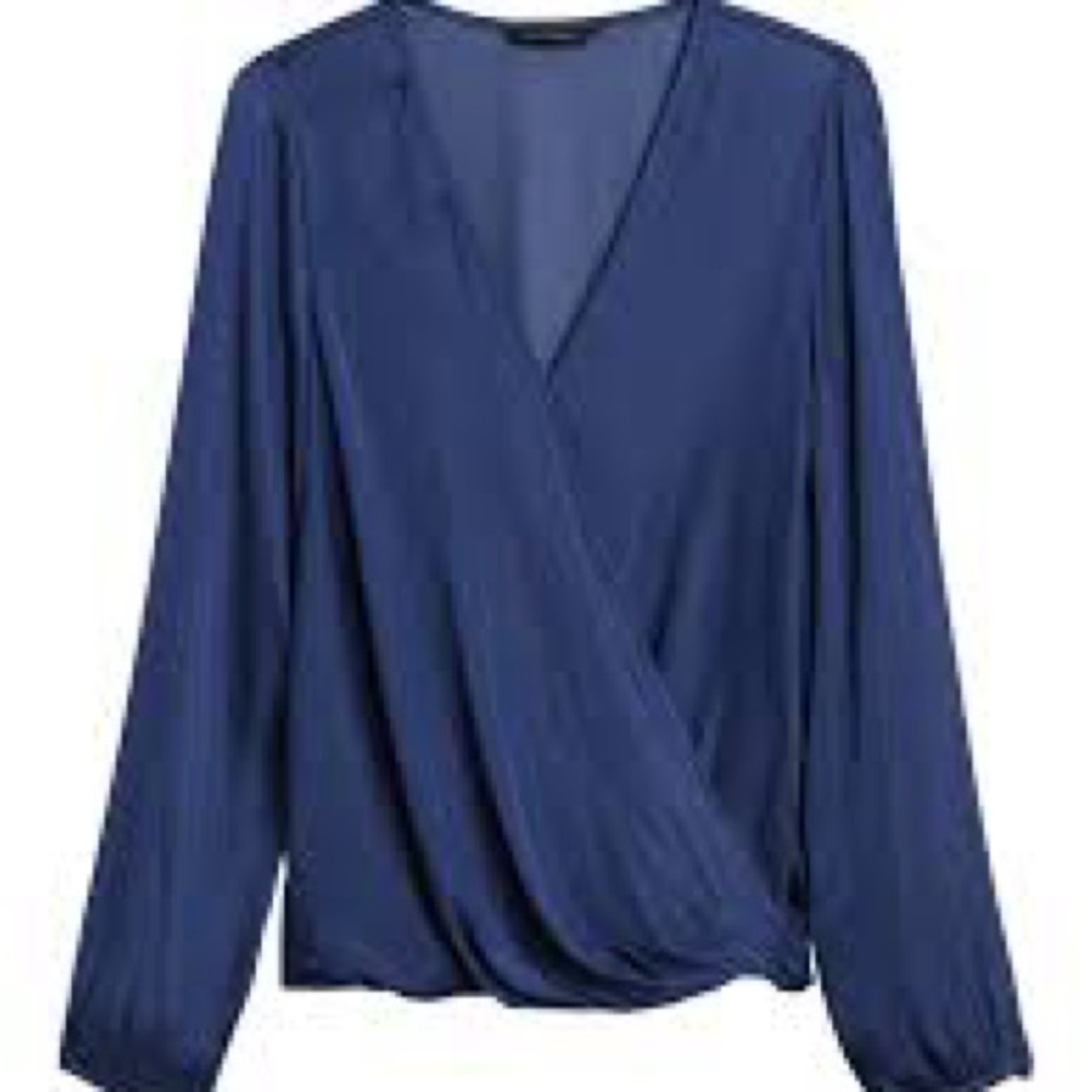 Banana Republic Soft Satin Wrap Effect Top